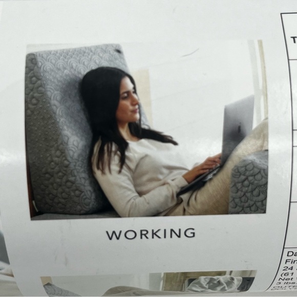 Brentwood Home Gel Memory Foam Wedge Grey Quilted Pillow - Picture 5 of 11